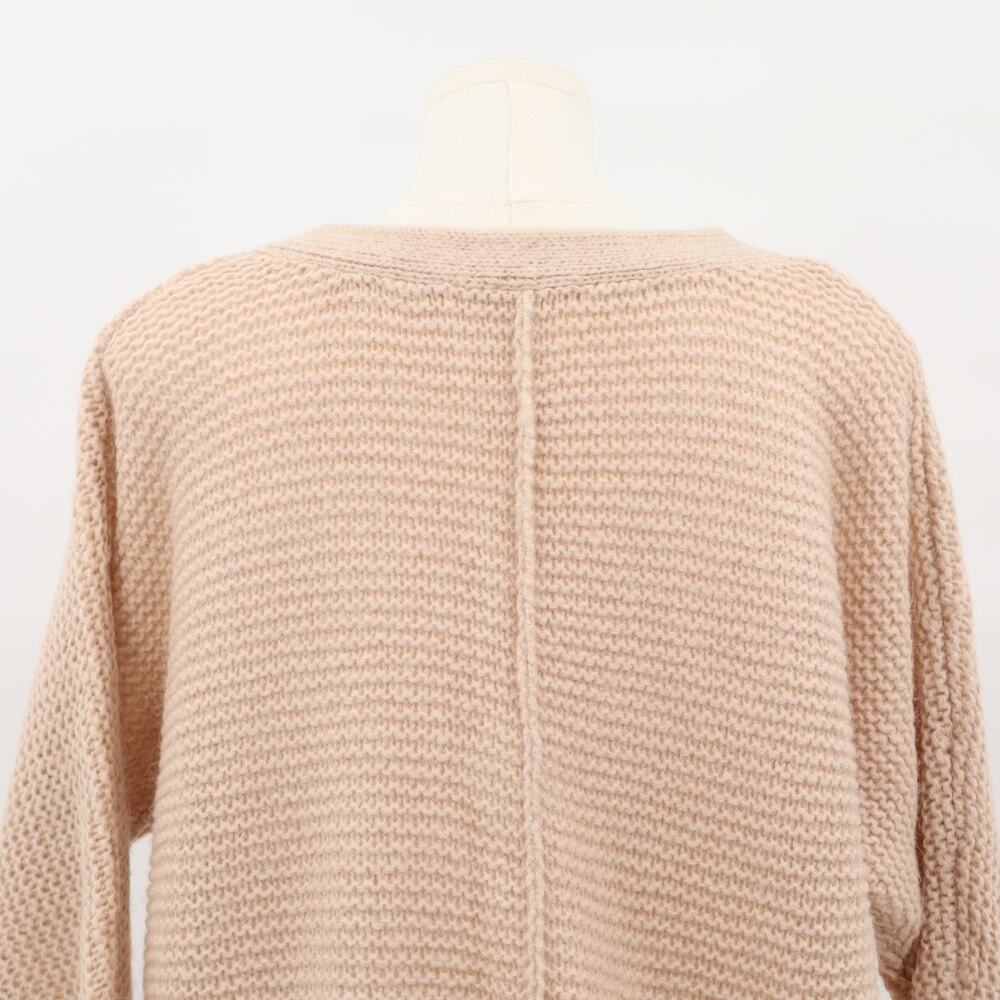Free People Sz S V-Neck Pullover Sweater Oversized Knit Pink Acrylic Wool Blend - Picture 4 of 8